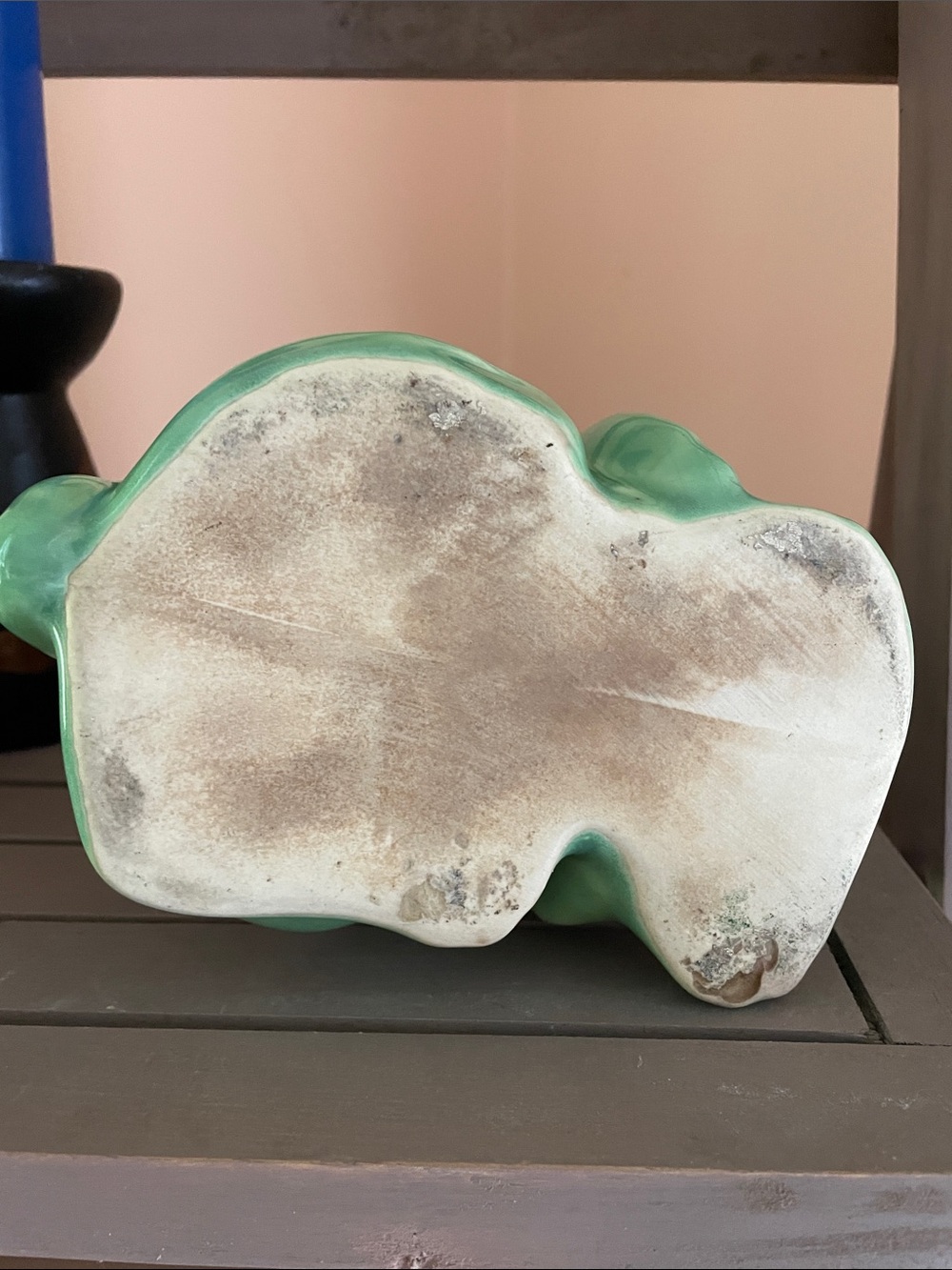 Glossy Green Ceramic Dog Planter - Picture 5 of 5